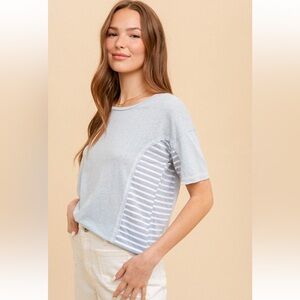Hem & Thread Light Blue Striped Short Sleeve Tee